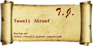Teveli József névjegykártya